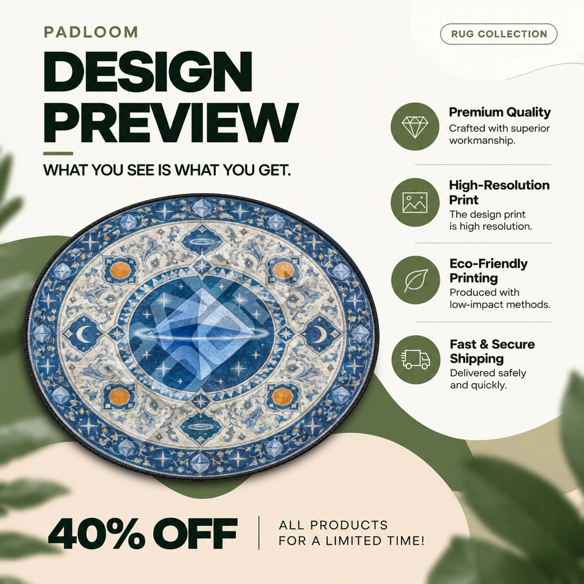 Ramiel Starlit Evangelion round rug full design preview