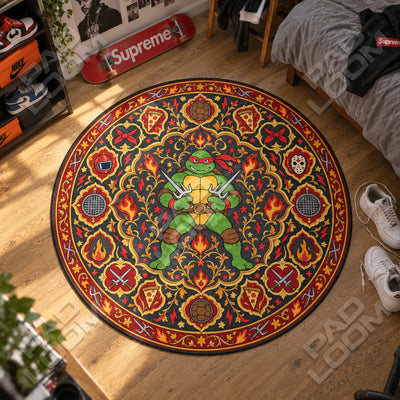 Raphael Ember Round Rug - TMNT Chair Mat