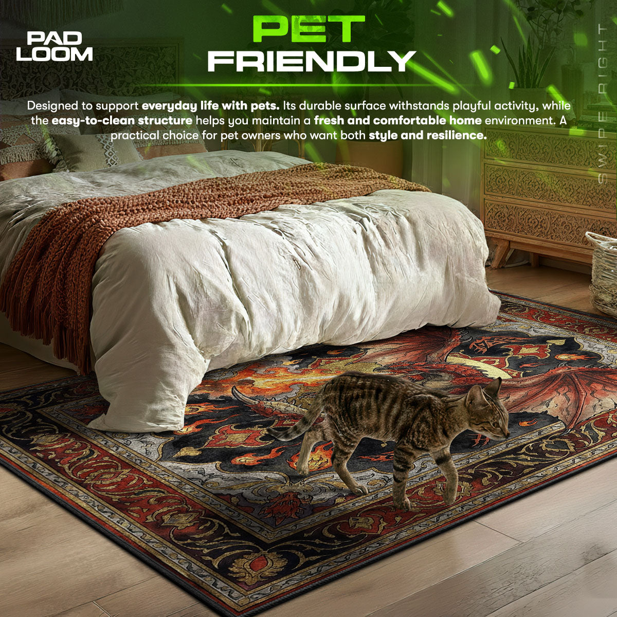 Rathalos Ancient Flame Rug - Monster Hunter Chair Mat