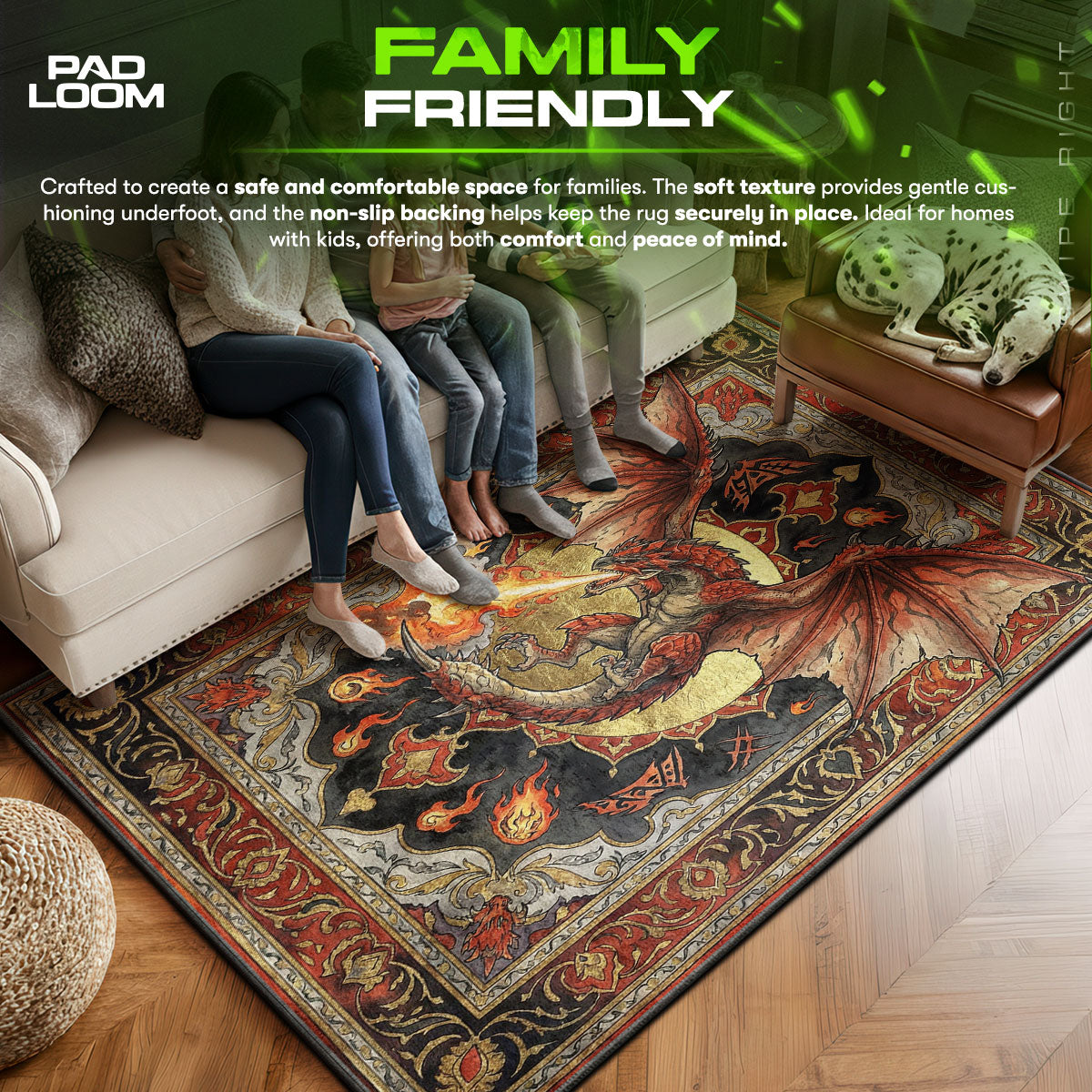 Rathalos Ancient Flame Rug - Monster Hunter Chair Mat