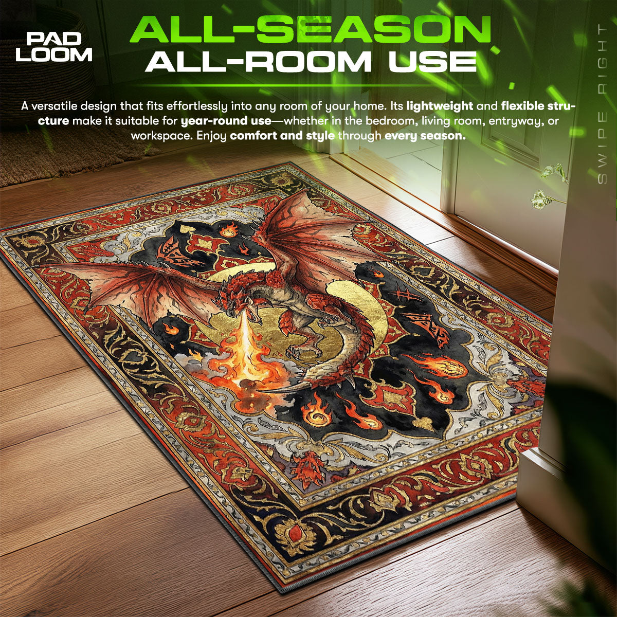 Rathalos Ancient Flame Rug - Monster Hunter Chair Mat