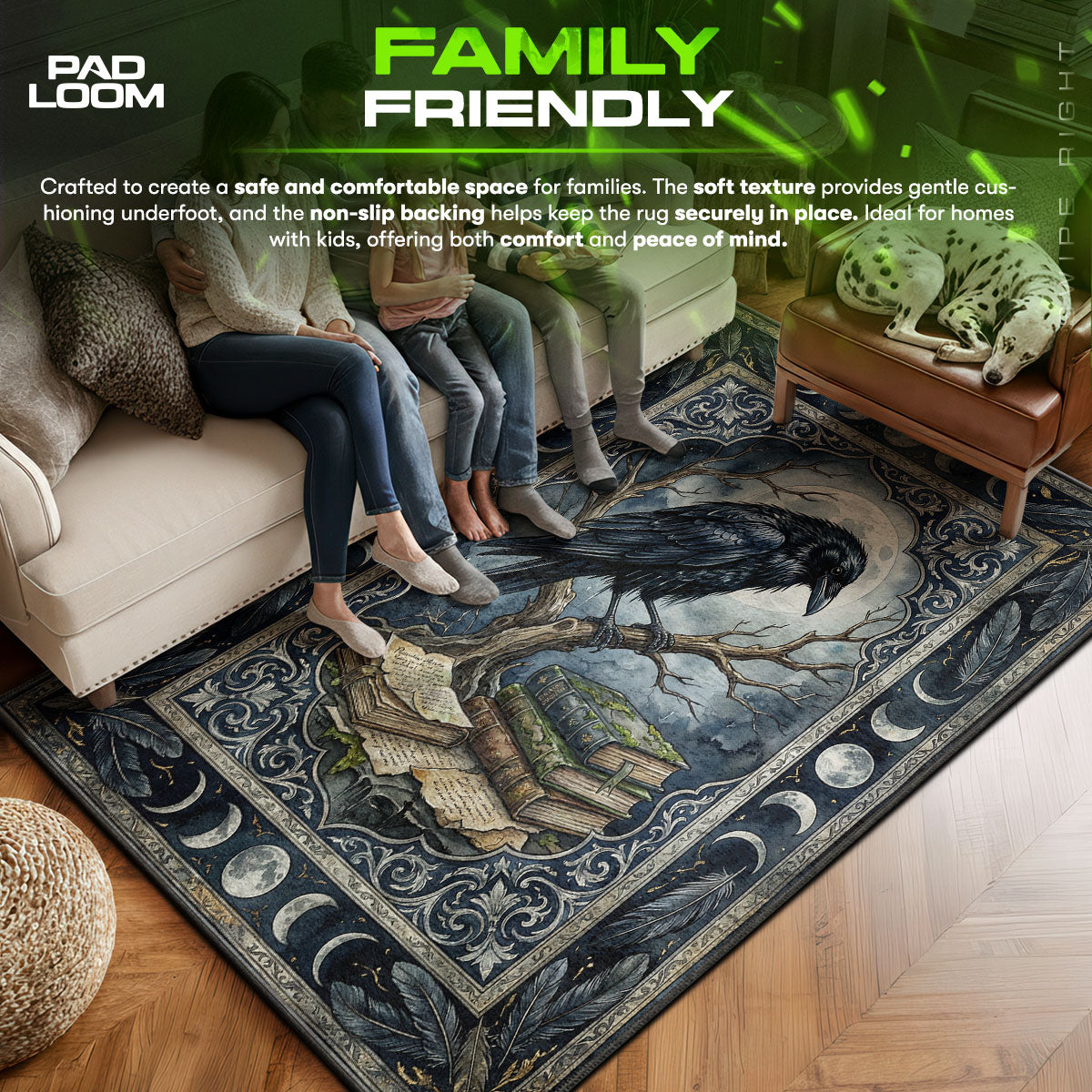 Area character design printed on rug