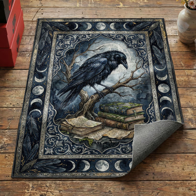 Raven & Moonlight Rug — Gothic Literary Area Rug