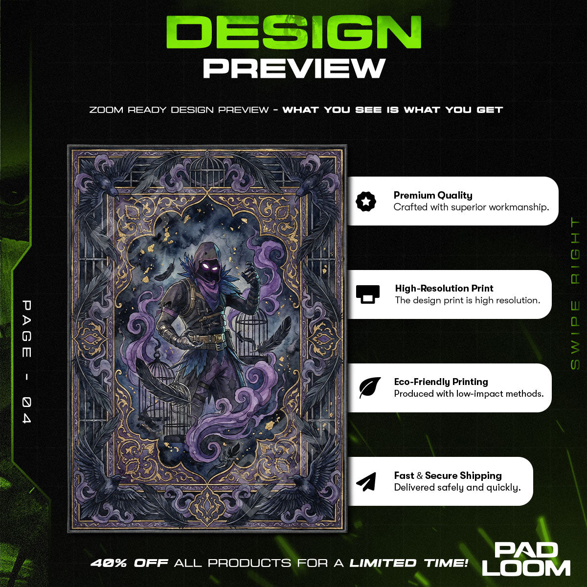 Raven Nevermore Rug - Fortnite Chair Mat