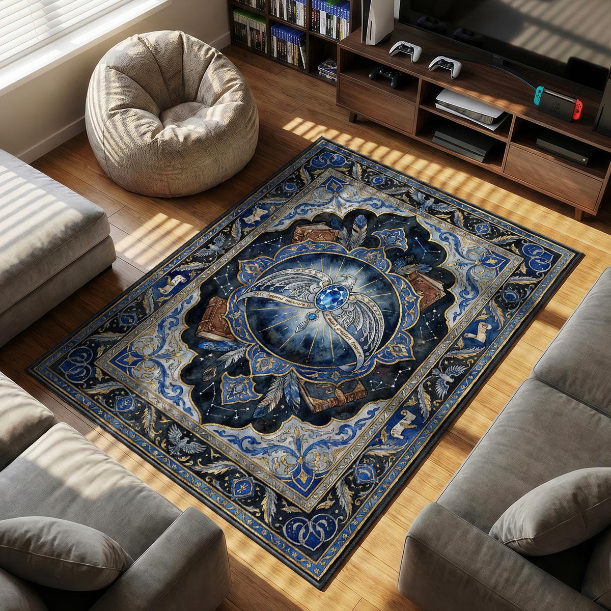 Ravenclaw Eagle themed area rug for home decor fans