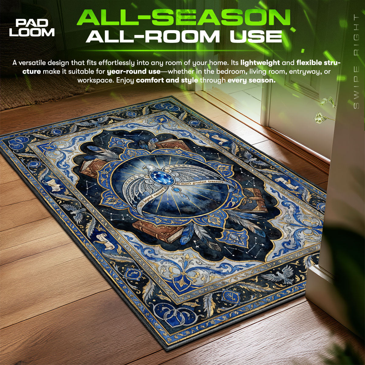 Ravenclaw Eagle Celestial Harry Potter Room fan rug — premium quality print