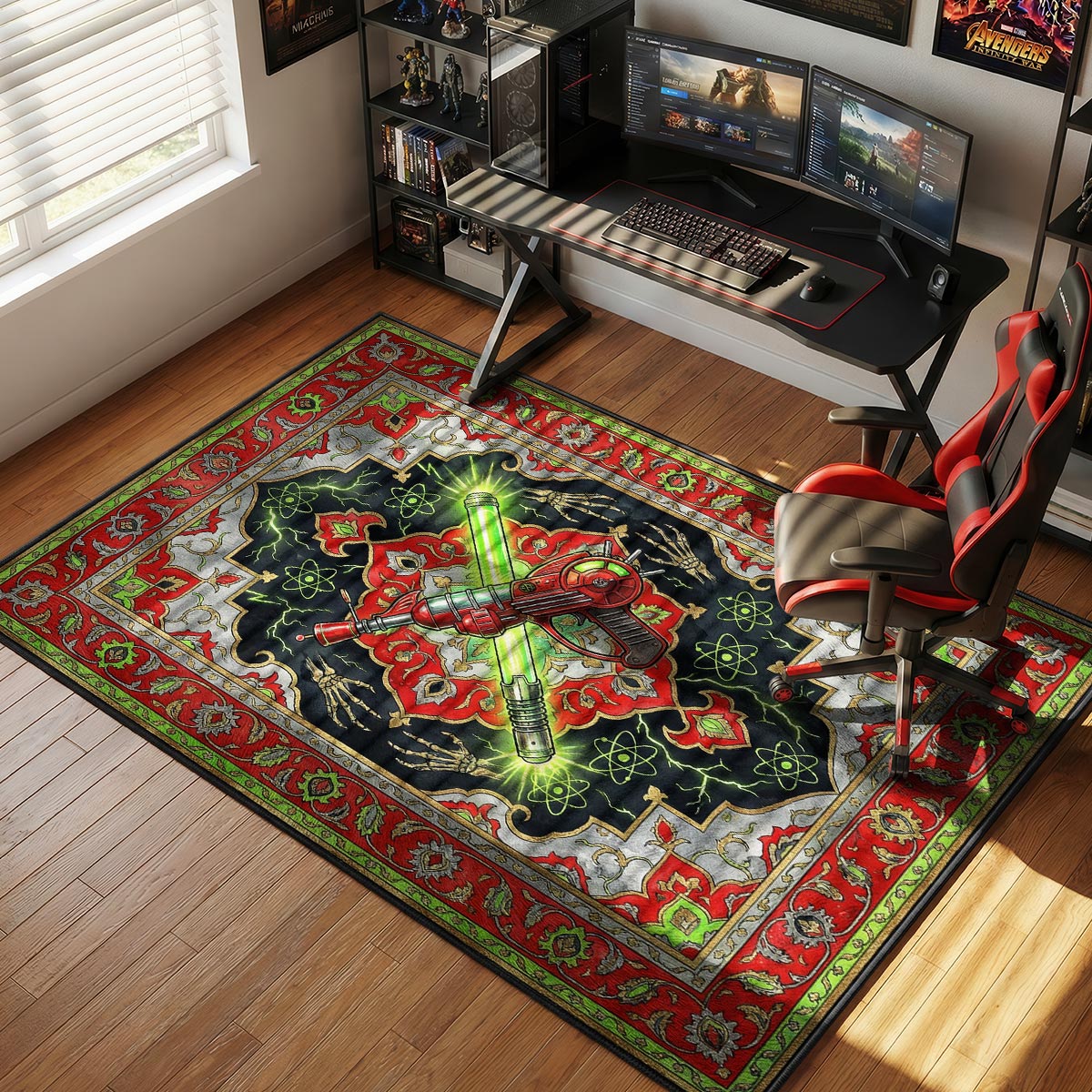 Ray Gun Retro Zombies Rug - Call of Duty Chair Mat