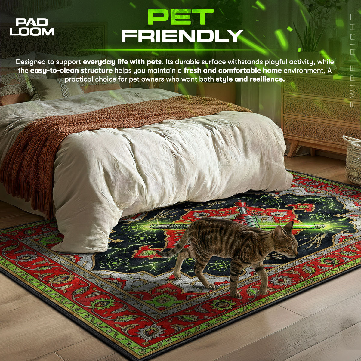 Ray Gun Retro Zombies Rug - Call of Duty Chair Mat