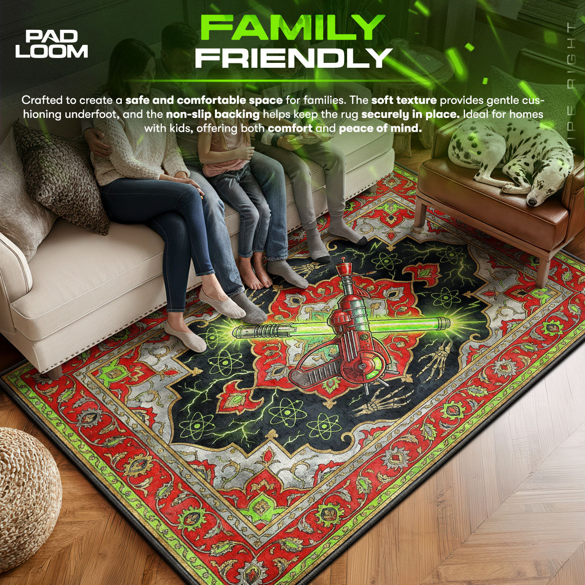 Ray Gun Retro Zombies Rug - Call of Duty Chair Mat