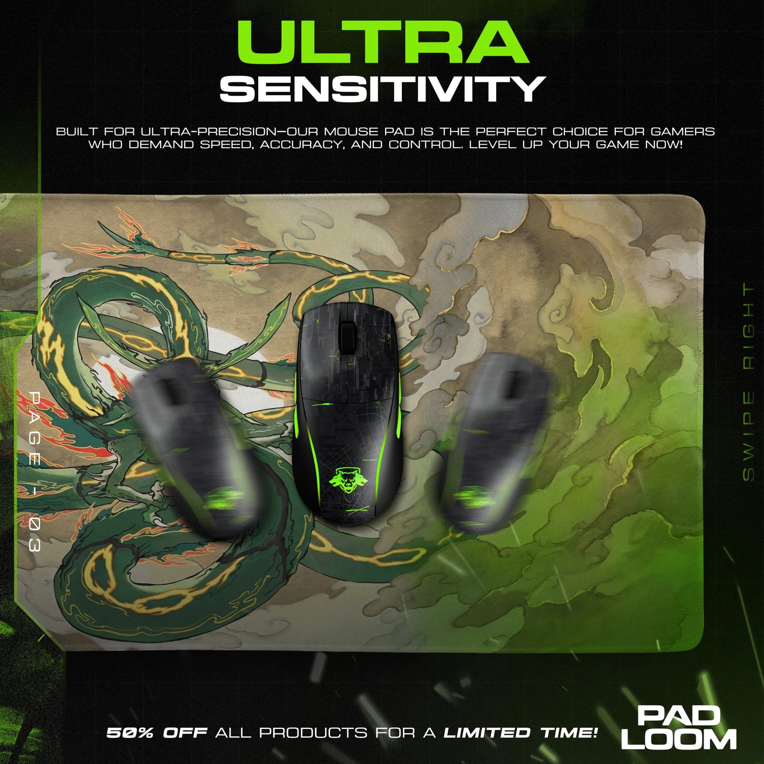 Rayquaza Cloud Serpent Mouse Pad - Pokemon Desk Mat