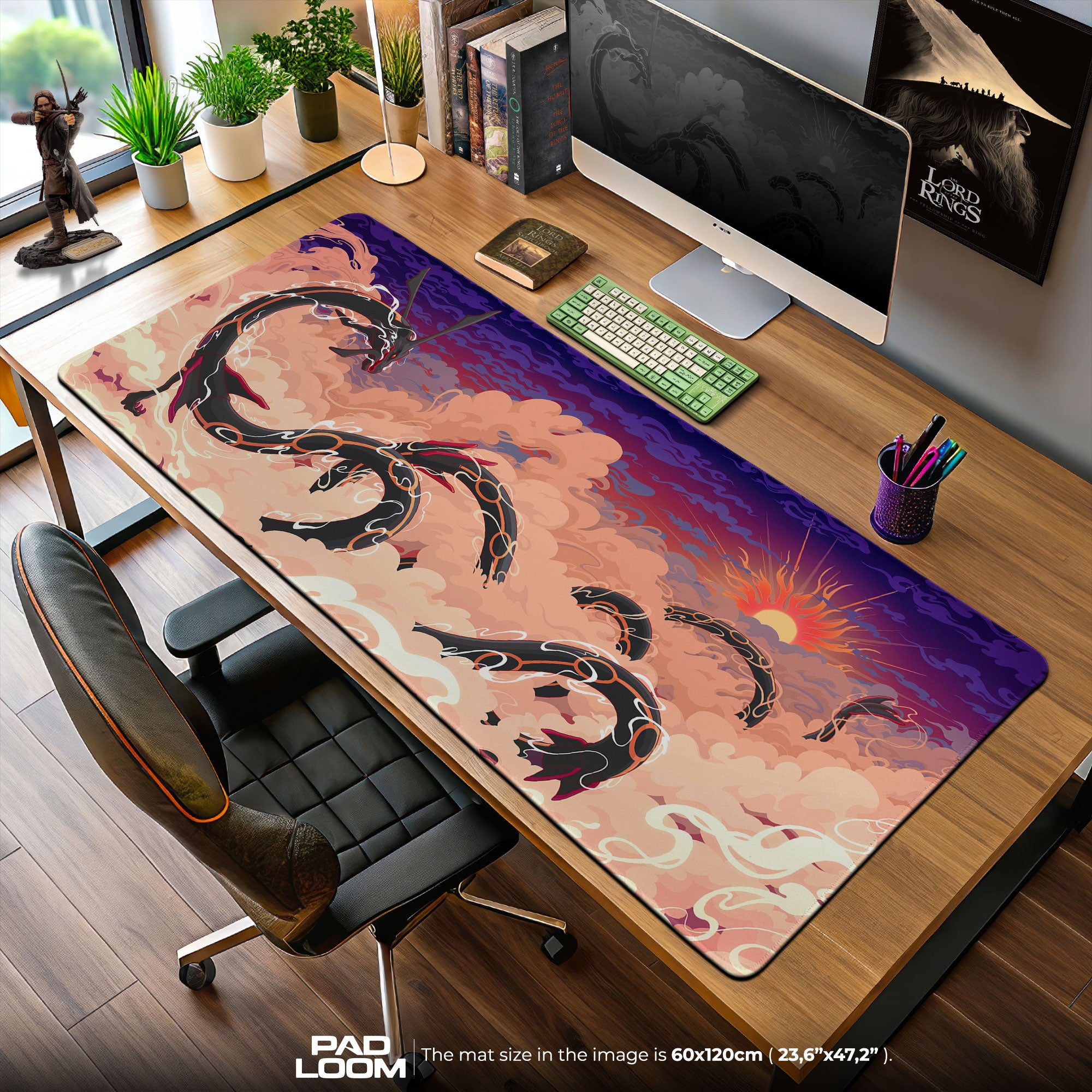 Rayquaza Crimson Sky Mouse Pad, Pokémon Gaming Desk Mat
