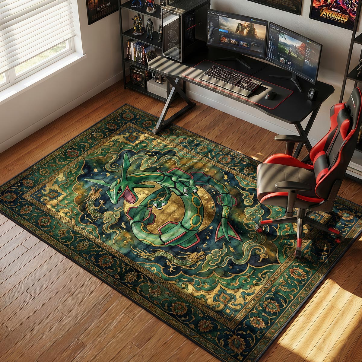 Rayquaza Emerald Sky Chair rug — main product view