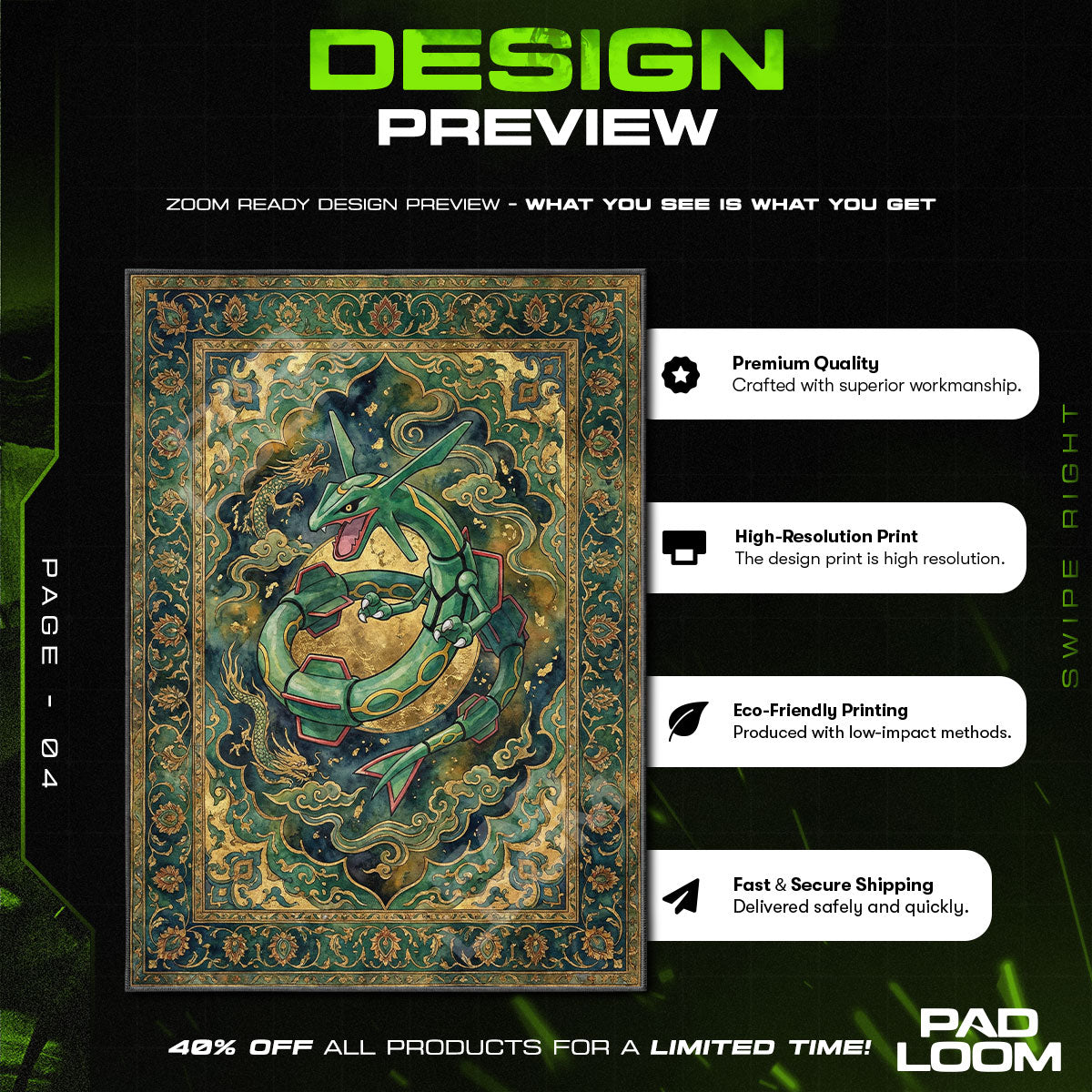 Chair character design printed on rug