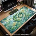 Rayquaza Emerald Spiral Mouse Pad – gaming desk mat by Padloom