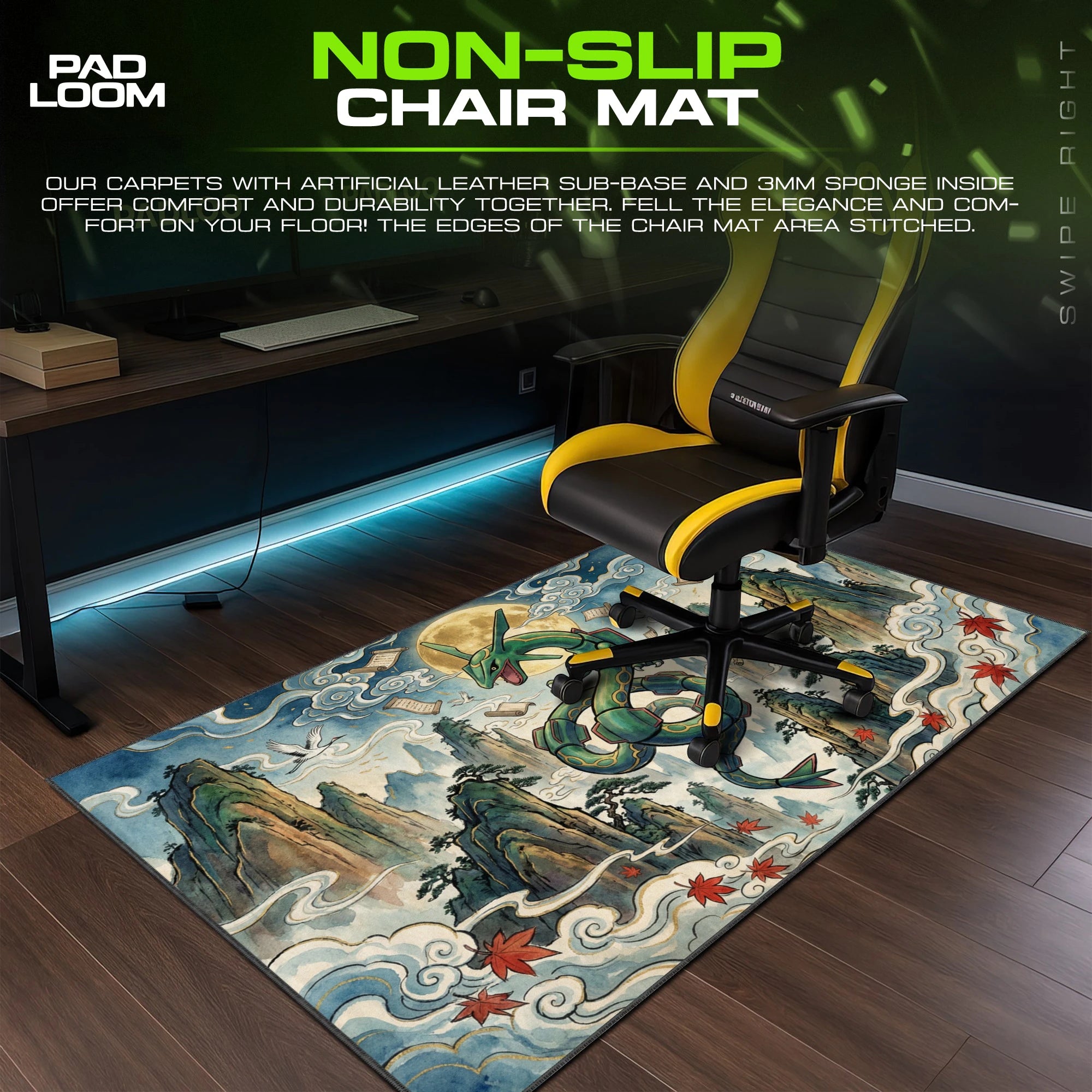 Rayquaza Sky Mountains Mouse Pad - Pokemon Desk Mat