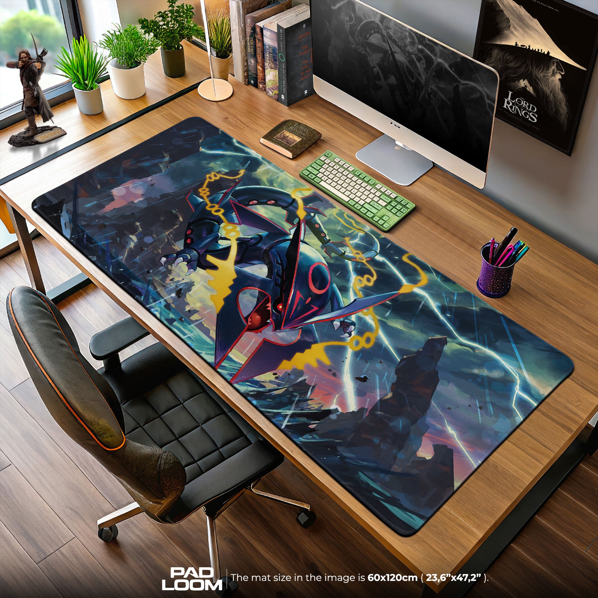Rayquaza Sky Serpent Mouse Pad, Pokemon Game Desk Mat