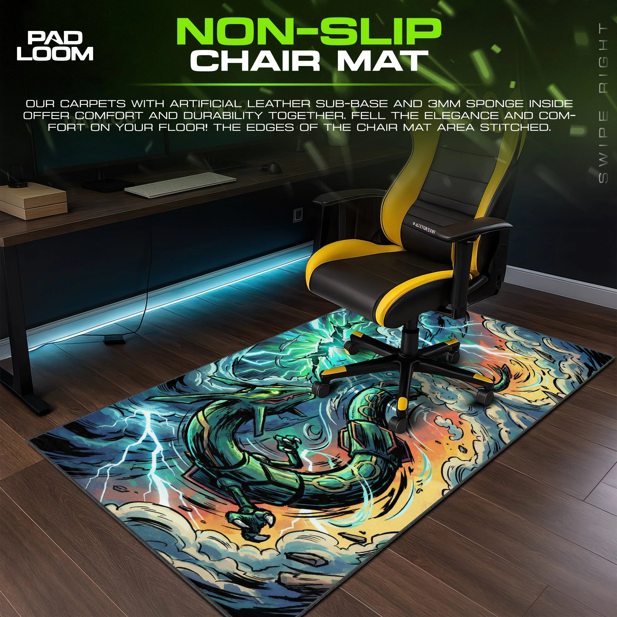 Rayquaza Storm Coil Mouse Pad - Pokémon Desk Mat