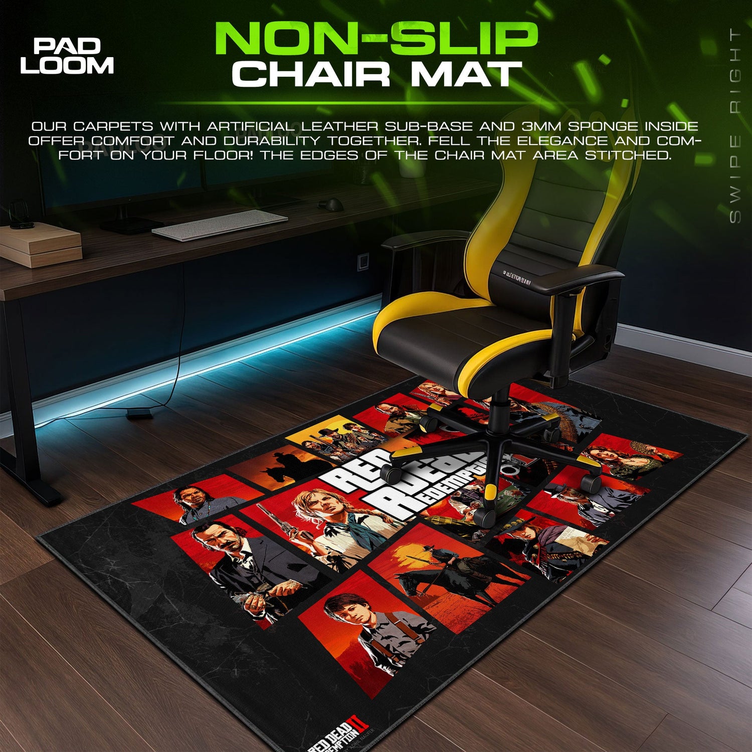 RDR2 Character Collage Mouse Pad, Red Dead Game Desk Mat Padloom