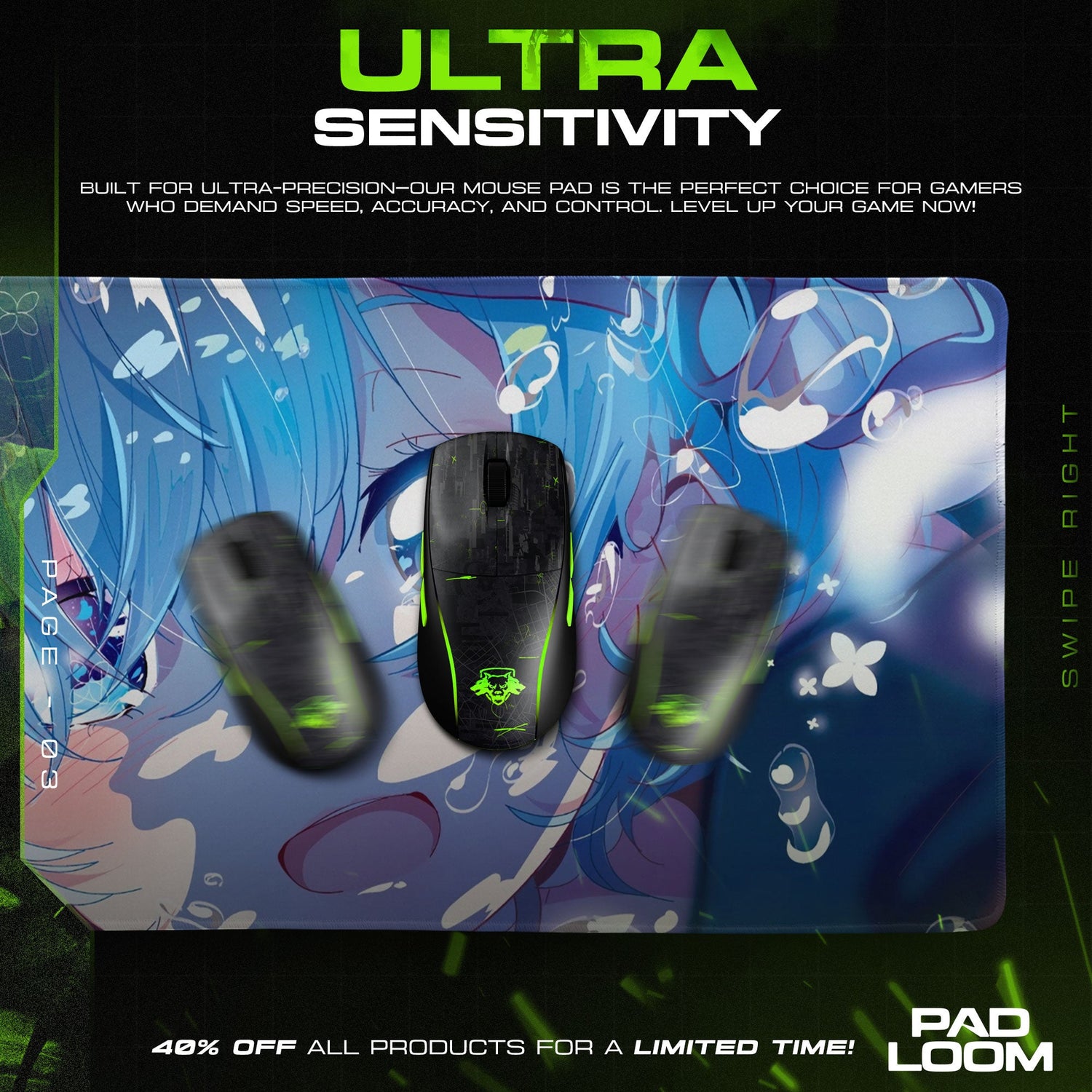 Re:Zero Rem Crying Mouse Pad, Anime Sad Scene Gaming Desk Mat Padloom