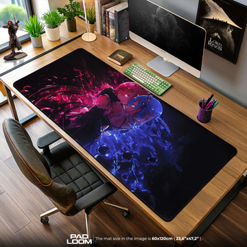 Re:Zero Twins Clash Mouse Pad, Anime Gaming Desk Mat
