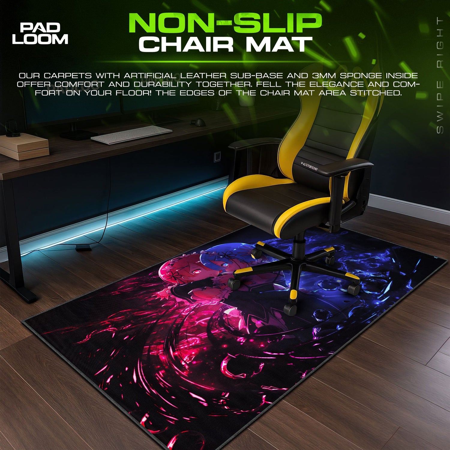 Re:Zero Twins Clash Mouse Pad, Anime Gaming Desk Mat Padloom