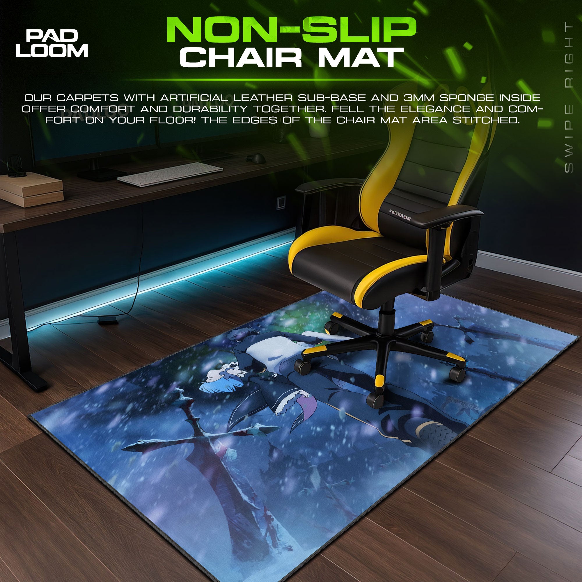 Re:Zero Snowfall Mouse Pad, Anime Gaming Desk Mat