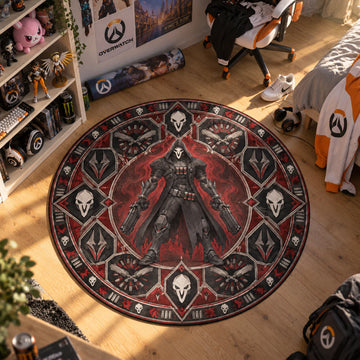 Reaper Crimson Round Rug - Overwatch Chair Mat