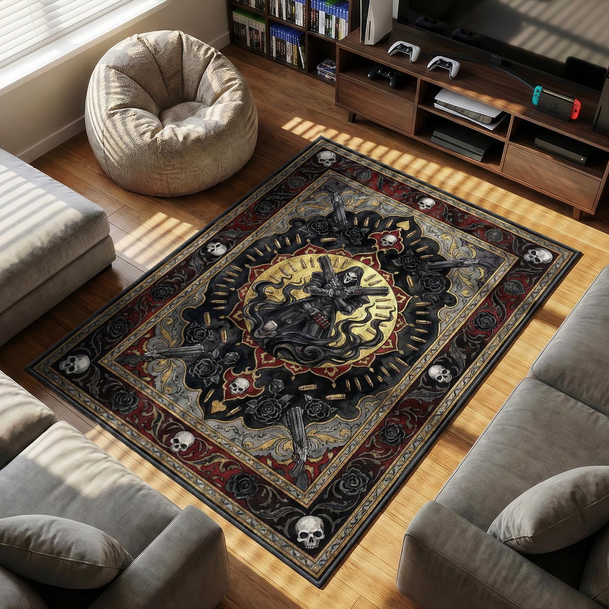 Reaper Death Blossom Rug - Overwatch Chair Mat