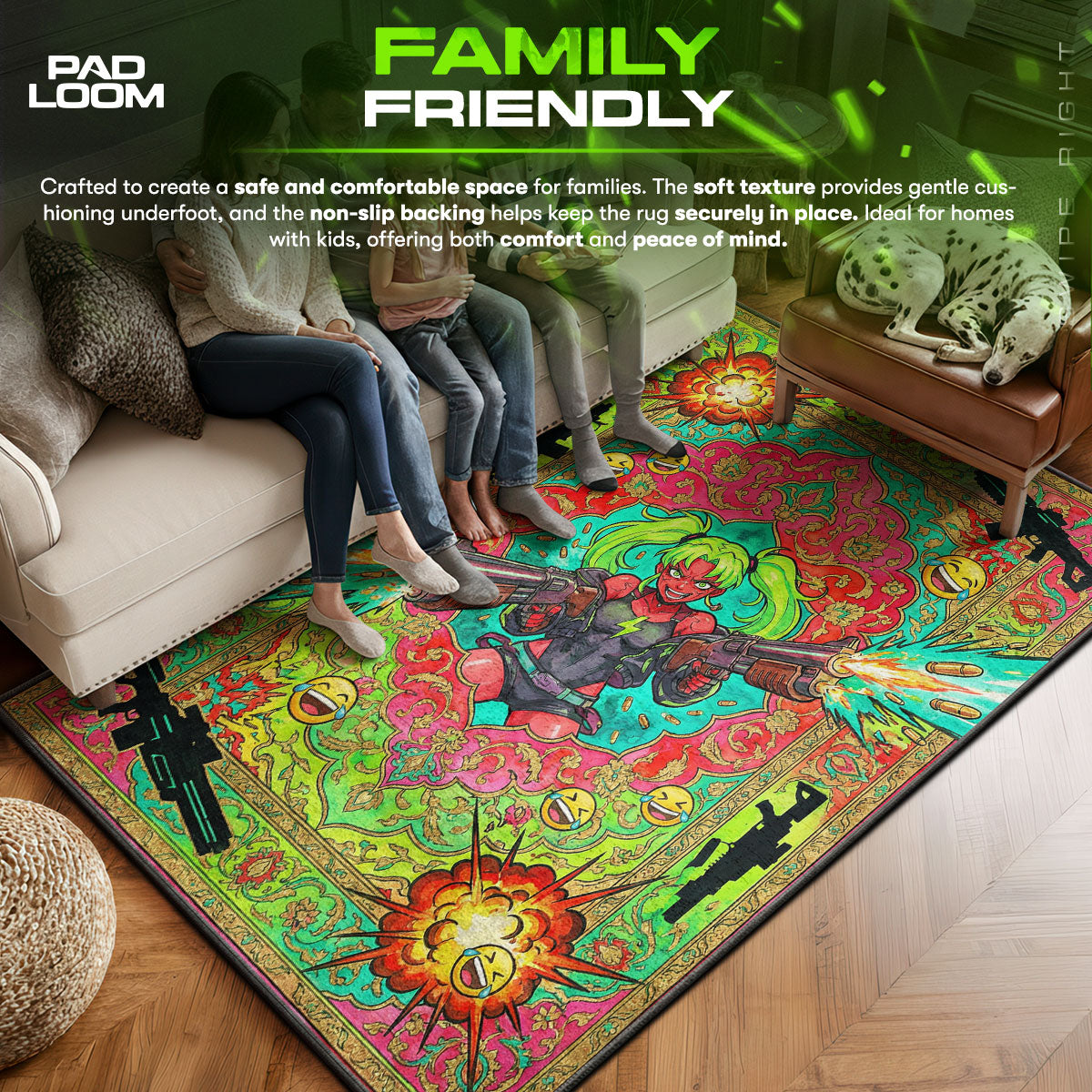 Rebecca Shotgun Rampage Rug - Cyberpunk Edgerunners Chair Mat