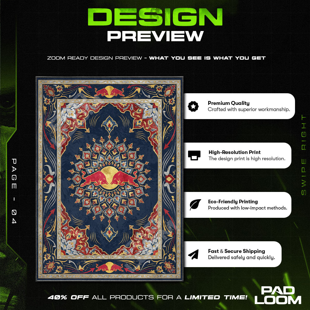 Hypebeast character design printed on rug