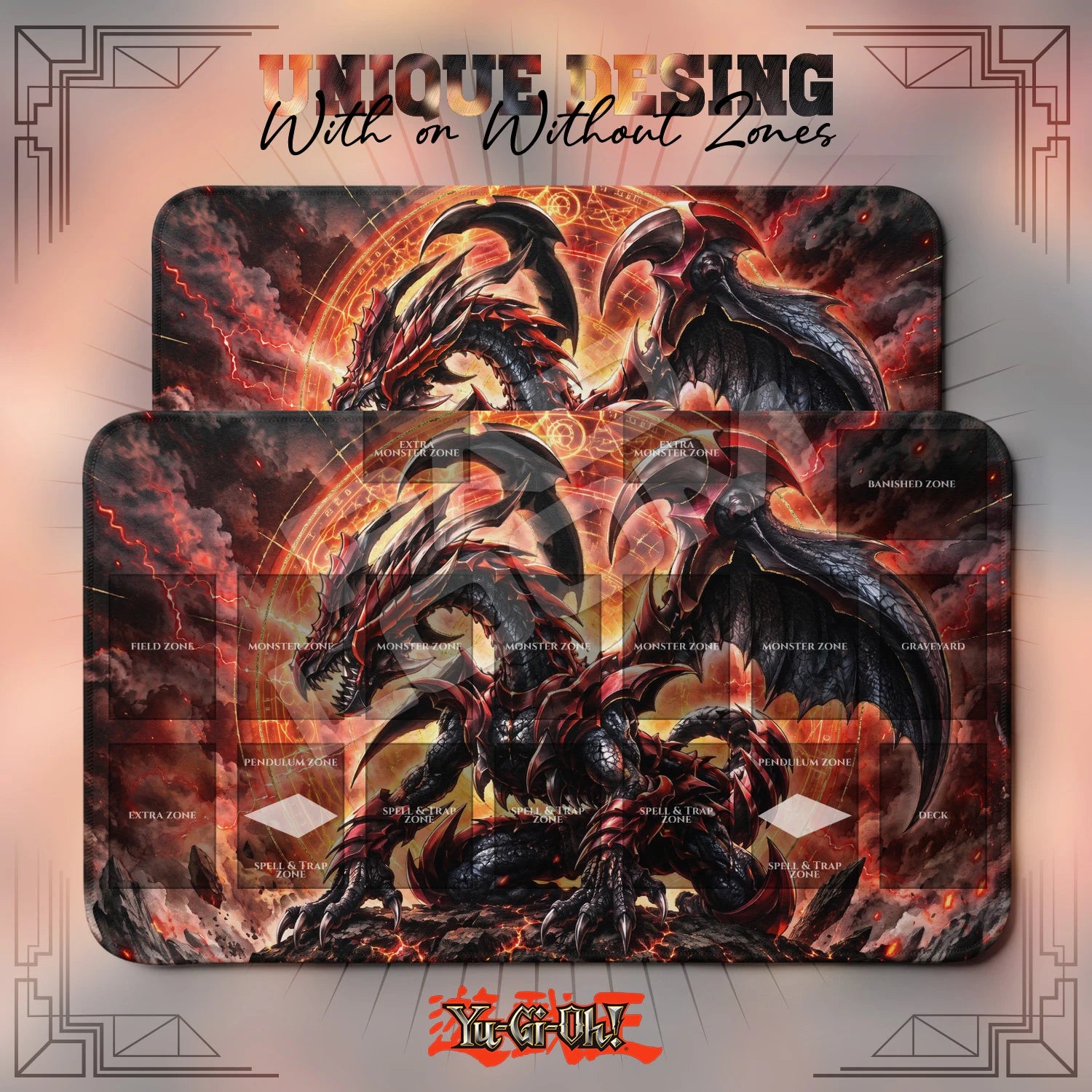 Red-Eyes Crimson Playmat - Yugioh TCG Mat