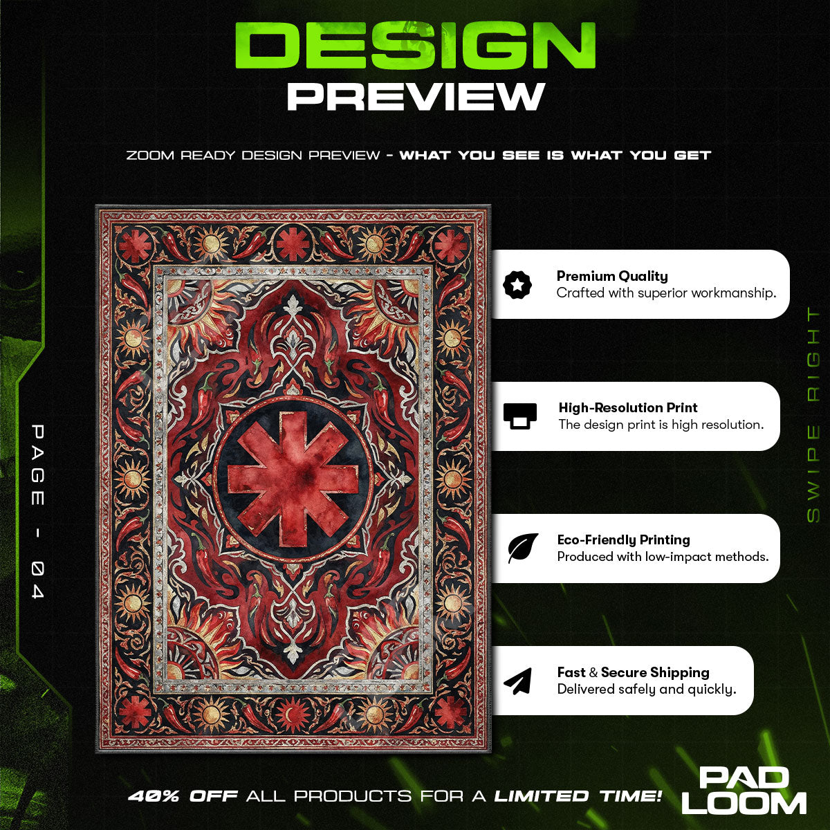 Red Hot Chili Peppers Asterisk Rock Band Area rug — main product view