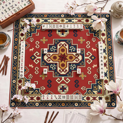 Red Star Tribal Mahjong-Matte - Mah-Jongg Tischmatte