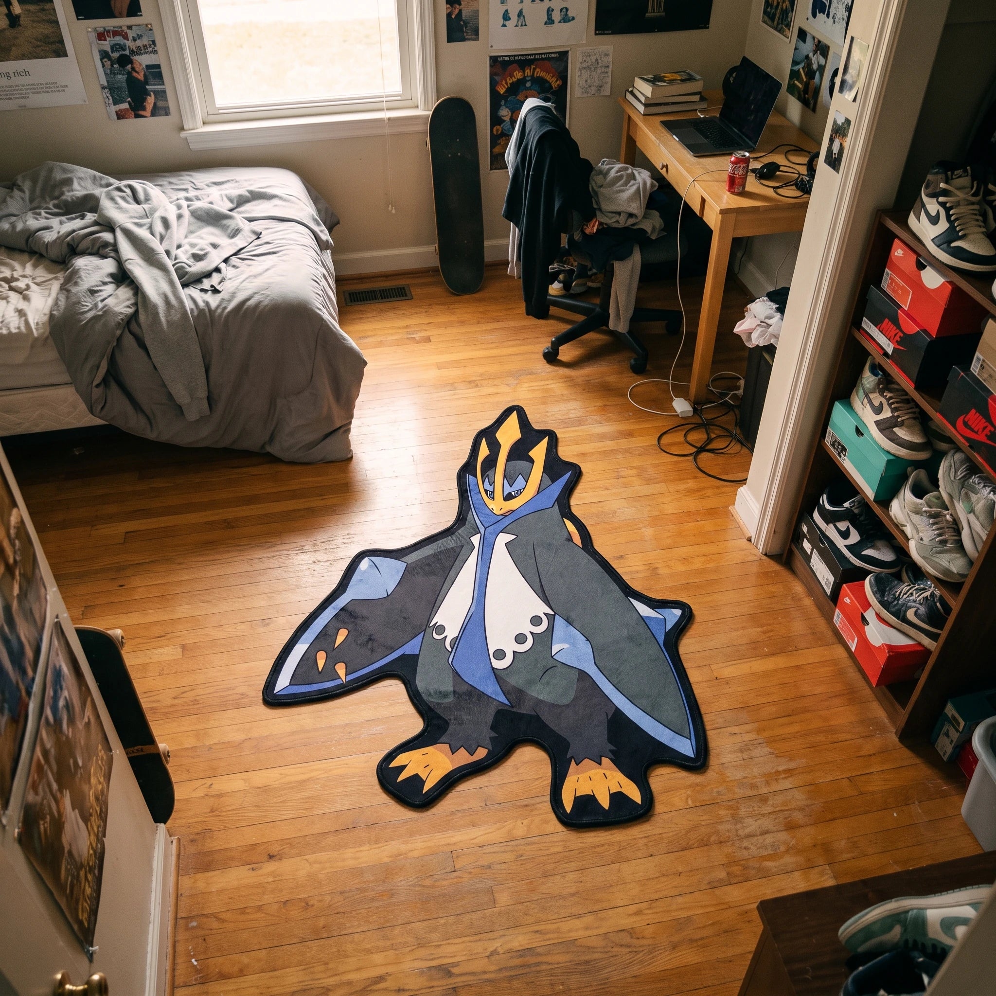 Regal Empoleon Rug - Shaped Anime Area Rug