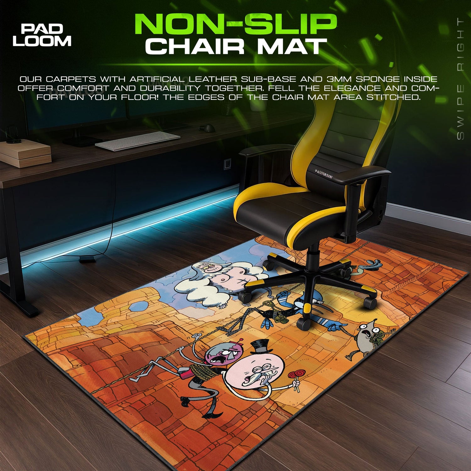 Regular Show Mouse Pad, Canyon Climb Cartoon Desk Mat Padloom