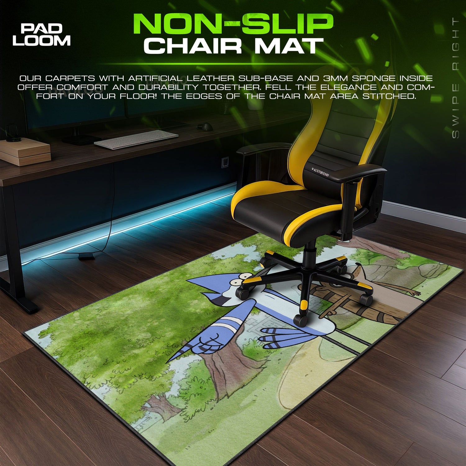 Regular Show Mouse Pad, Mordecai & Rigby Cartoon Desk Mat Padloom