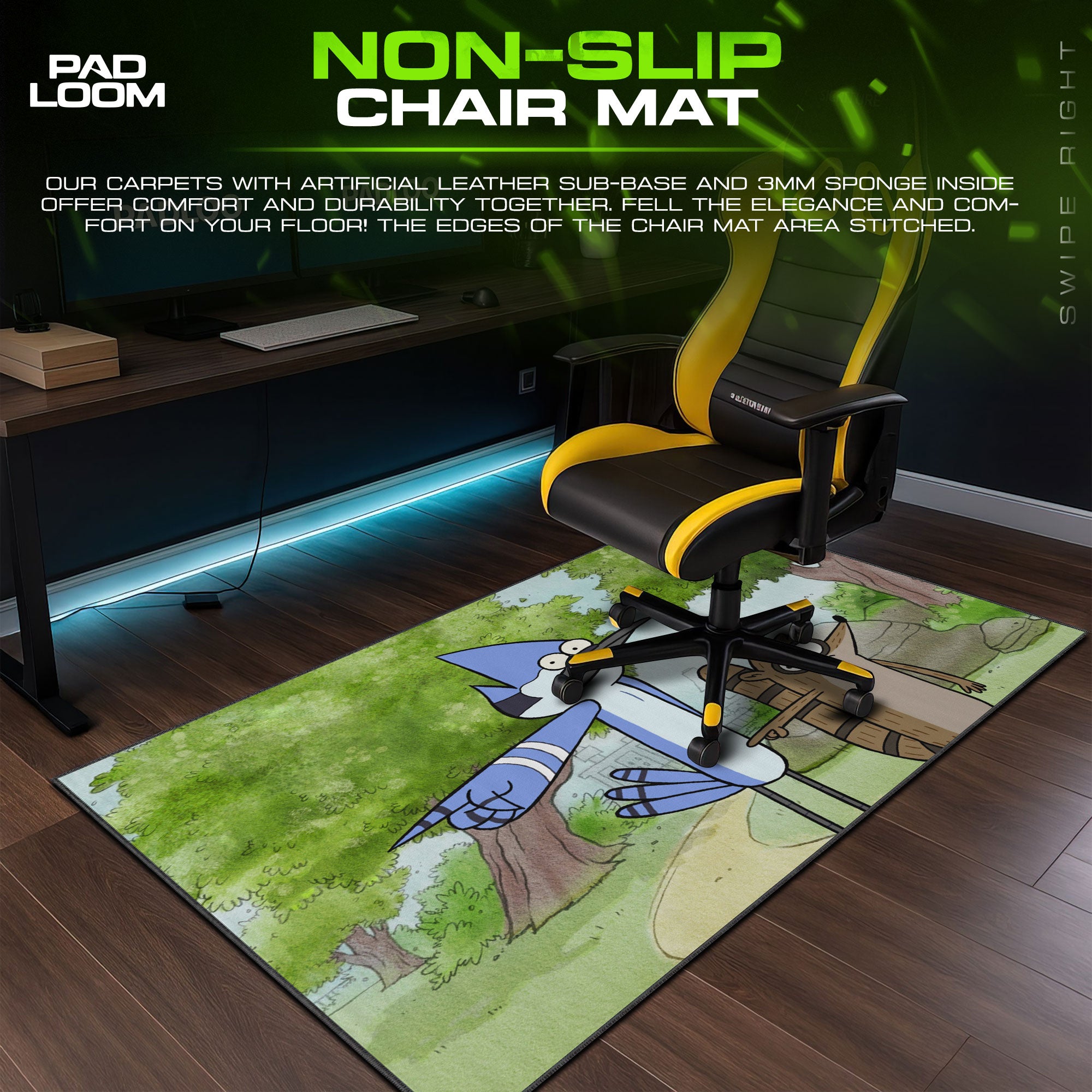 Regular Show Mouse Pad, Mordecai & Rigby Cartoon Desk Mat