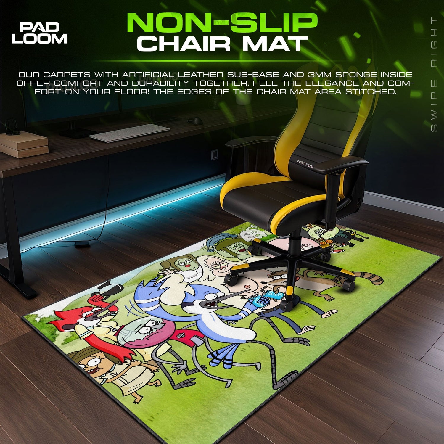 Regular Show Mouse Pad, Park Crew Cartoon Desk Mat Padloom