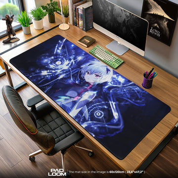 Rei Ayanami Cyber Core Mouse Pad, Anime Gaming Desk Mat Padloom