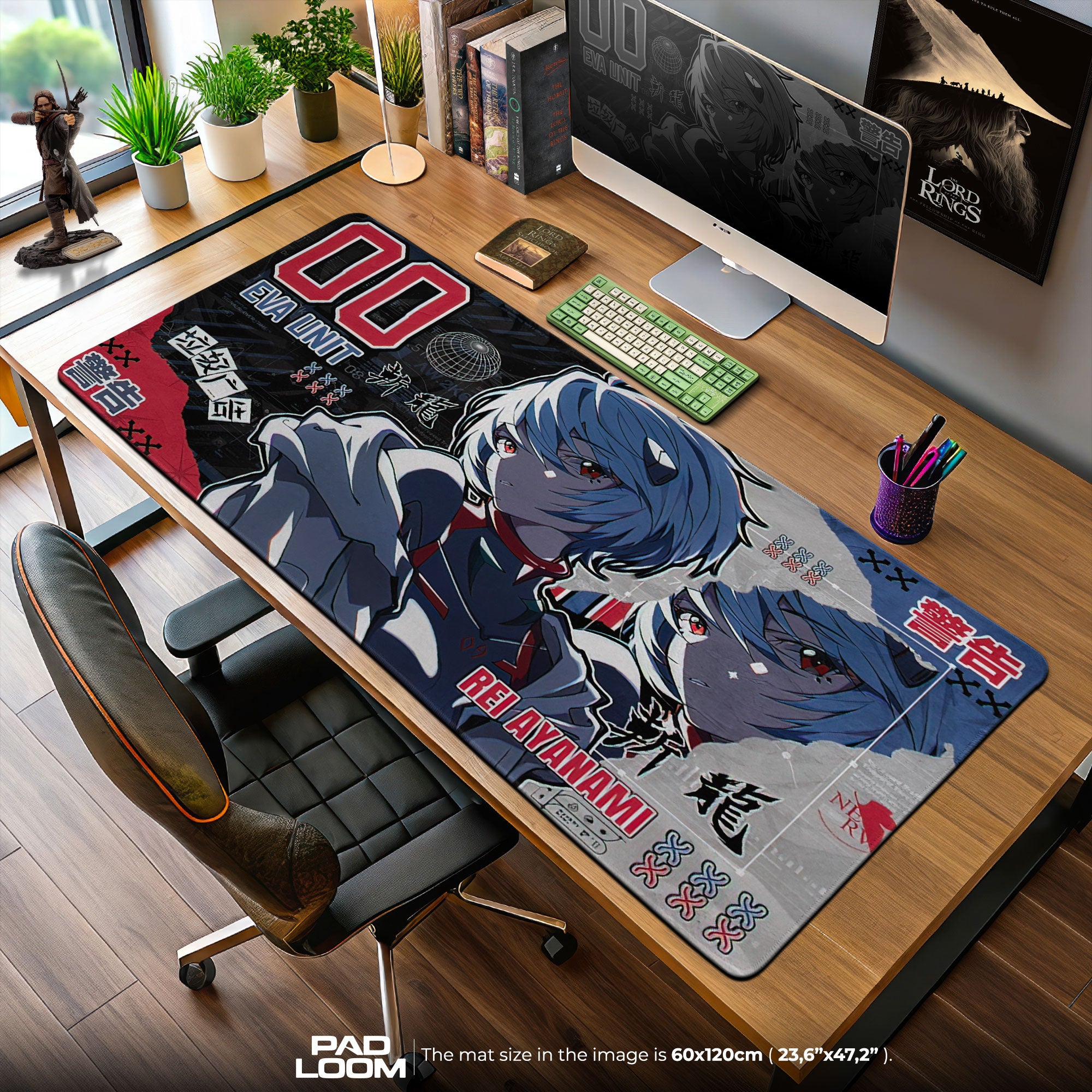 Rei Ayanami EVA Unit 00 Mouse Pad, Anime Gaming Desk Mat