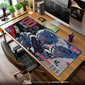 Rei Ayanami EVA Unit 00 Mouse Pad, Anime Gaming Desk Mat
