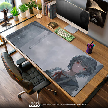 Rei Ayanami Rainfall Mouse Pad, Anime Gaming Desk Mat Padloom
