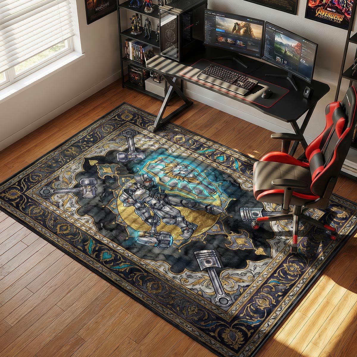 Reinhardt Lion Shield Rug - Overwatch Chair Mat