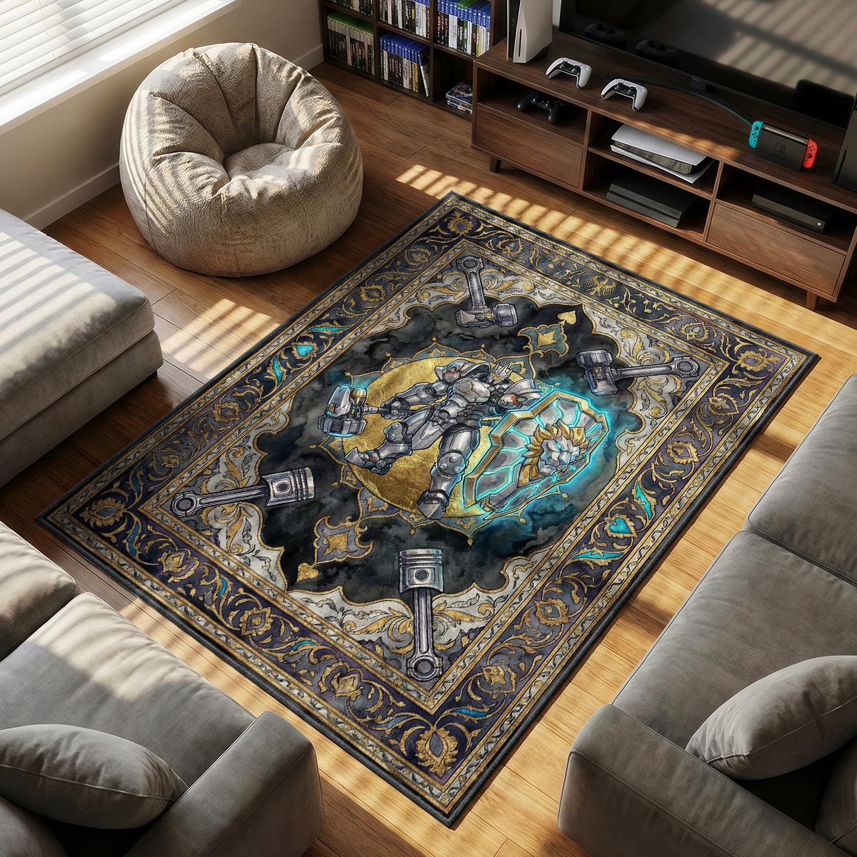Reinhardt Lion Shield Rug - Overwatch Chair Mat