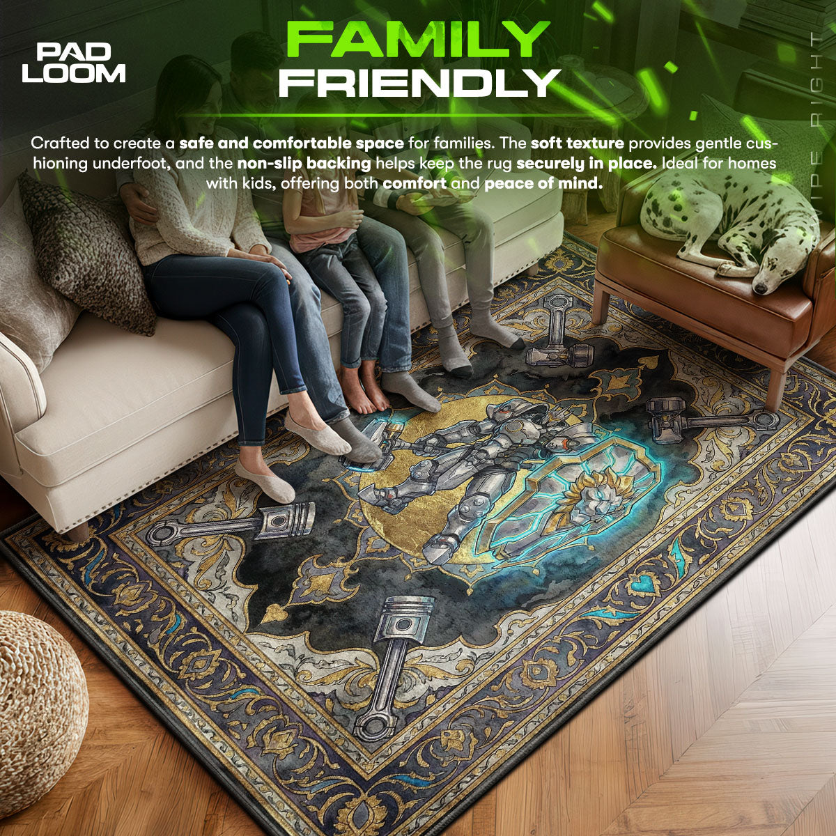 Reinhardt Lion Shield Rug - Overwatch Chair Mat