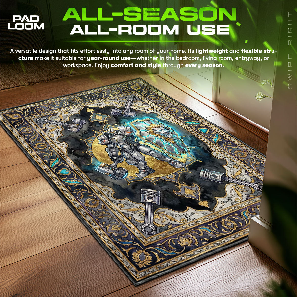 Reinhardt Lion Shield Rug - Overwatch Chair Mat