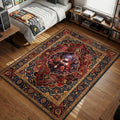Rem awakened demon form with single horn and chains dark fantasy style area rug and floor mat