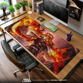 Rengoku Flame Pillar Mouse Pad, Demon Slayer Gaming Desk Mat Padloom
