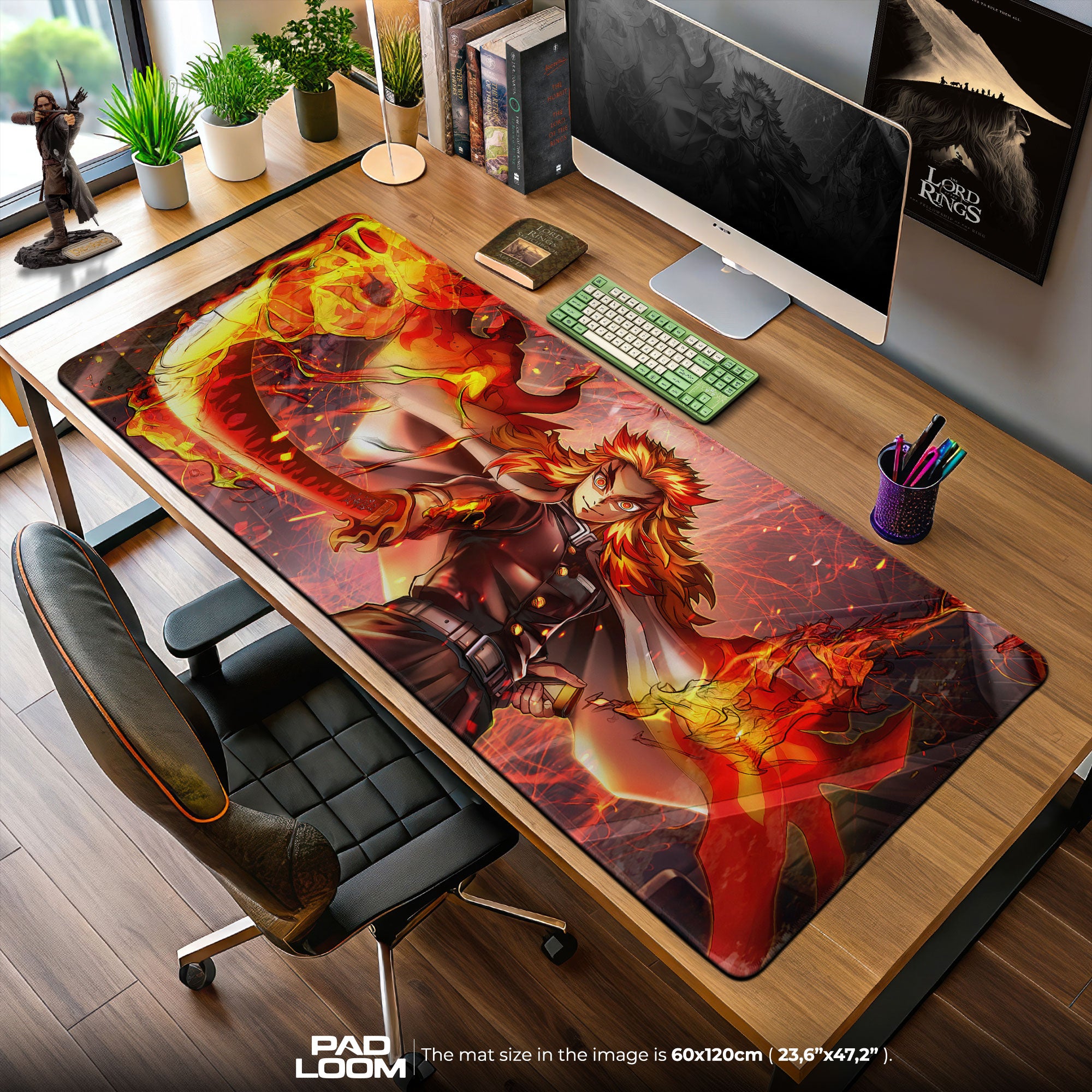 Rengoku Flame Pillar Mauspad, Demon Slayer Gaming-Schreibtischmatte