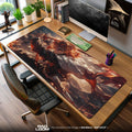 Rengoku Flame Strike Mouse Pad, Demon Slayer Anime Desk Mat Padloom